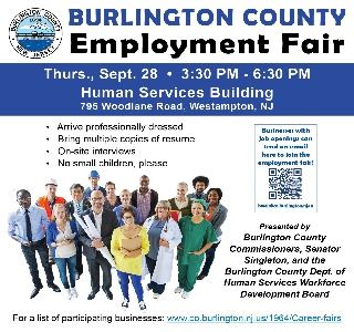 Burlington County Career Fair Sept 28 2023 flyer