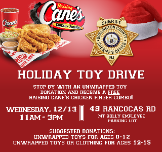 HOLIDAY TOY DRIVE -Raising Canes